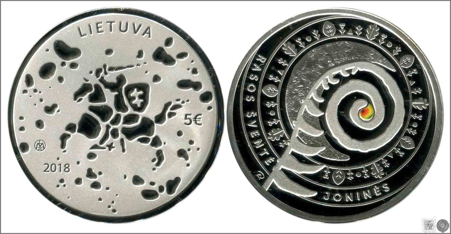 Lituania - 2018 - Monedas euros en plata - Nº N-2018-01 - PROOF - 5 € año 2018 Saint Jonas Festival / En estuche