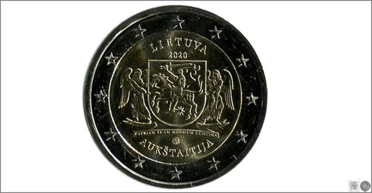 Lituania - 2020 - Monedas Euros circulación - S/C / UNC - 2 € año 2020 / Escudo de la región etnográfica de Aukstaitija