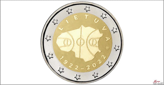 Lituania - 2022 - Monedas Euros circulación - S/C / UNC - 2 € año 2022 / 100 años de baloncesto en Lituania