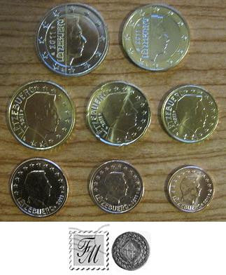 Luxemburgo - 2012 - Monedas Euros circulación - S/C / UNC - Año 2012 (8 monedas)