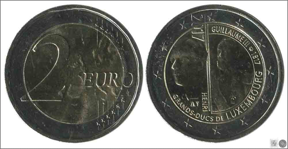 Luxemburgo - 2017 - Monedas Euros circulación - S/C / UNC - 2 € año 2017 / Gran Duque Guillermo III