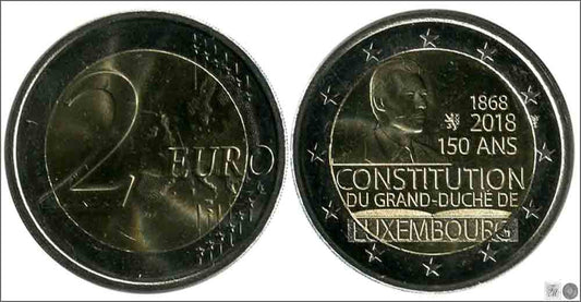 Luxemburgo - 2018 - Monedas Euros circulación - S/C / UNC - 2 € año 2018 / 150 Años Constitucion