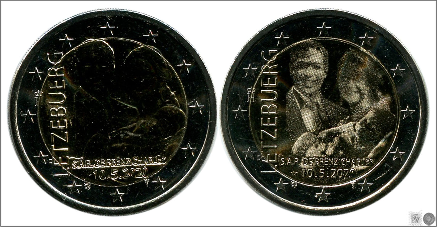 Luxemburgo - 2020 - Monedas Euros circulación - S/C / UNC - 2 € año 2020 / (1 moneda) - Nacimiento del príncipe heredero Charles