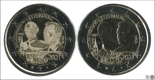 Luxemburgo - 2021 - Monedas Euros circulación - S/C / UNC - 2 € año 2021 / (1 Moneda) Gran Duque Jean (Se entrega el tipo que t