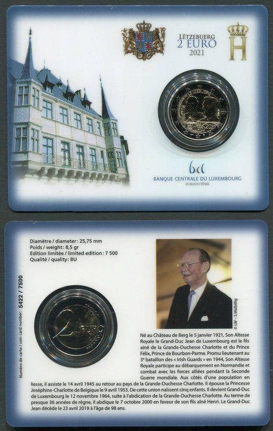 Luxemburgo - 2021 - Monedas Euros circulación - S/C / UNC - 2 € año 2021 / Gran Duque Jean