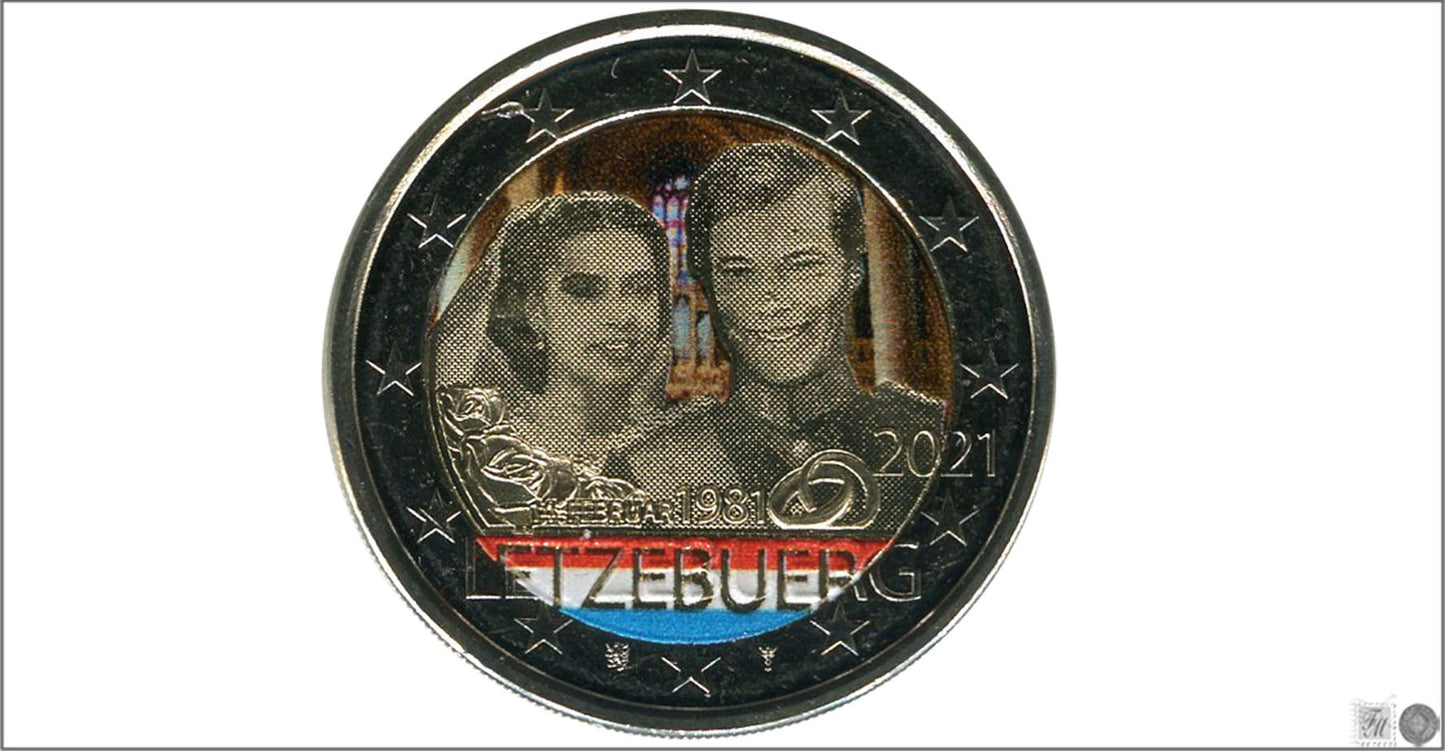 Luxemburgo - 2021 - Monedas Euros Color - S/C / UNC - 2 € año 2021 / 40 Aniv. de Enrique y María Teresa