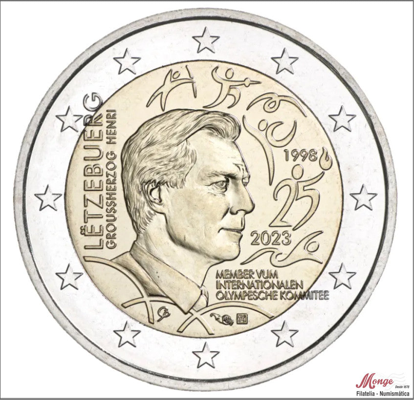 Luxemburgo - 2023 - Monedas Euros circulación - S/C / UNC - 2 € año 2023 / 25 Aniv. Gran Duque Enrique como miembro del Comité O