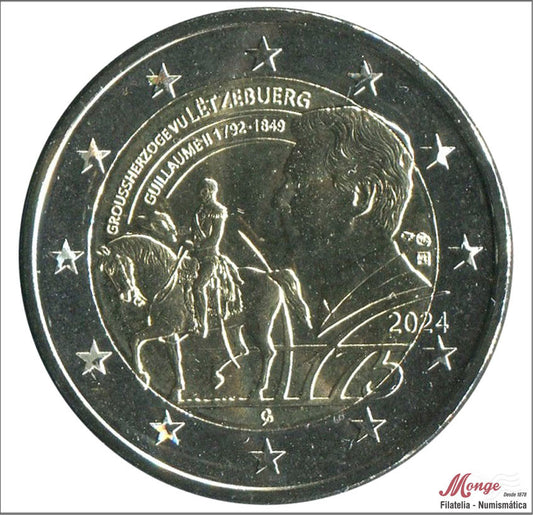 Luxemburgo - 2024 - Monedas Euros circulación - S/C / UNC - 2 € año 2024 / 175 Aniversario de la Muerte del Gran Duque Guillermo