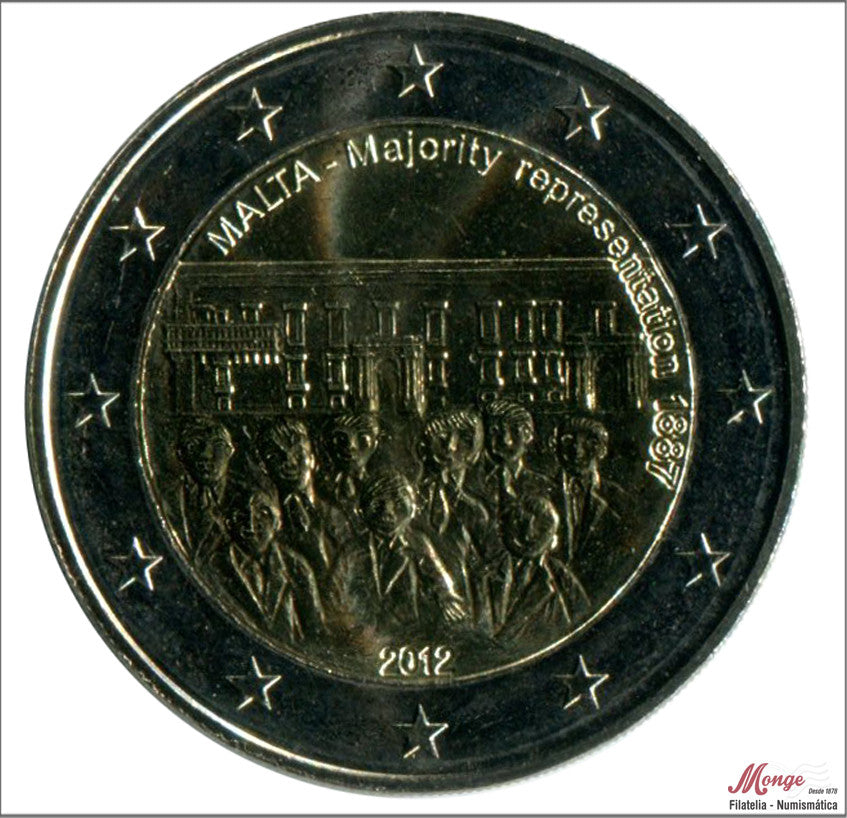 Malta - 2012 - Monedas Euros circulación - S/C / UNC - 2 € Año 2012 / La votación por mayoría en 1887