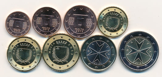 Malta - 2013 - Monedas Euros circulación - FDC / MS - Año 2013 (8 monedas)