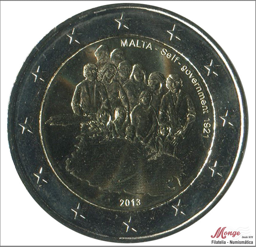 Malta - 2013 - Monedas Euros circulación - S/C / UNC - 2 € Año 2013 / Establecimiento de autogobierno en 1921