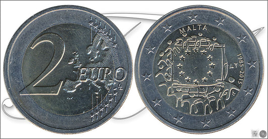 Malta - 2015 - Monedas Euros circulación - S/C / UNC - 2 € año 2015 / 30 Aniv. Bandera UE