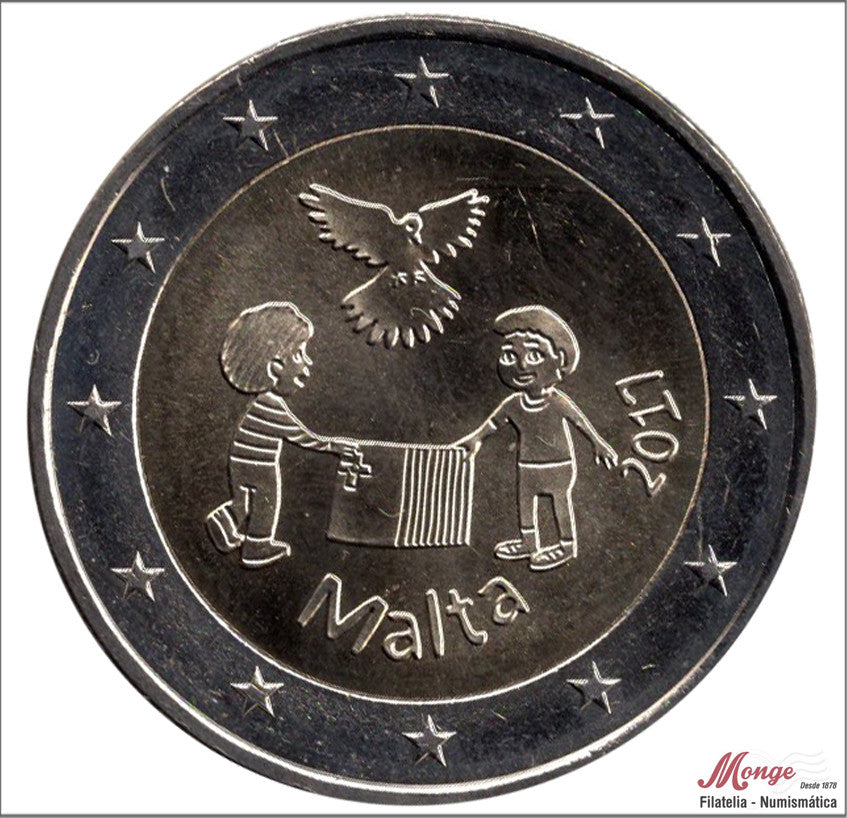 Malta - 2017 - Monedas Euros circulación - S/C / UNC - 2 € Año 2017 / Solidaridad Paz Niños