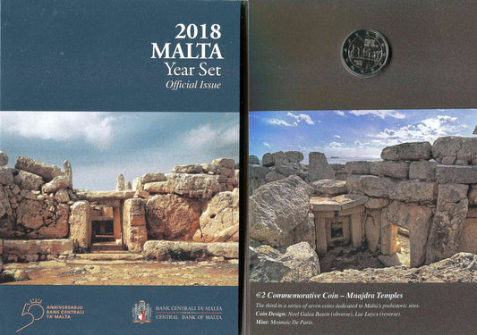 Malta - 2018 - Monedas Euros en cartera oficial - FDC / MS - Año 2018 / 8 monedas + 1 conmemorativa ceca Paris