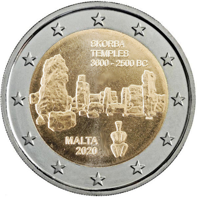 Malta - 2020 - Monedas Euros circulación - S/C / UNC - 2 € Año 2020 / Skorba Temples 3600-2500 BC / Prehistoria V