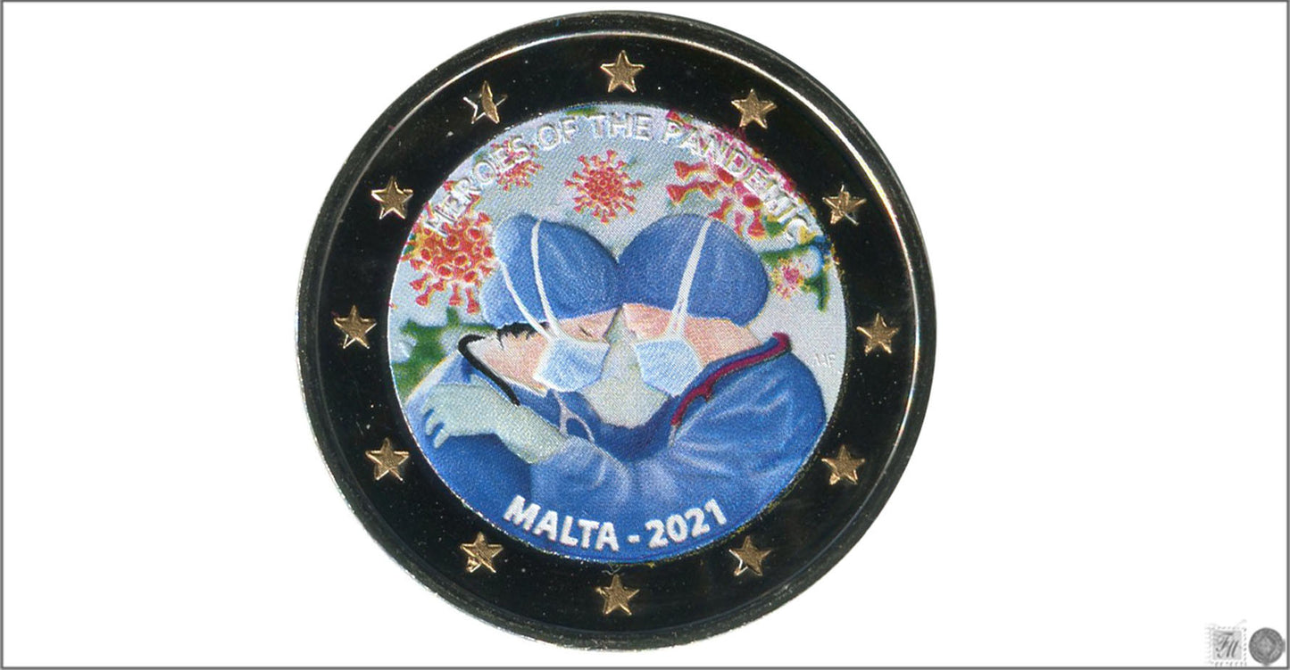 Malta - 2021 - Monedas Euros Color - S/C / UNC - 2 € Año 2021 / Heroes de la Pandemia