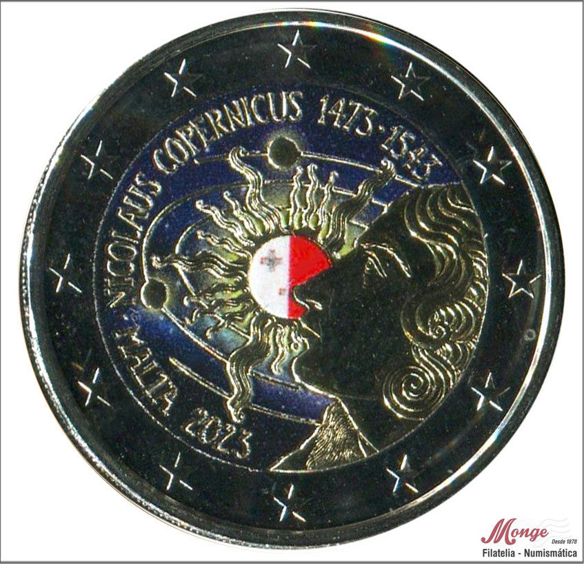 Malta - 2023 - Monedas Euros Color - S/C / UNC - 2 € Año 2023 / 550 Aniversario del nacimiento de Nicolas Copernico