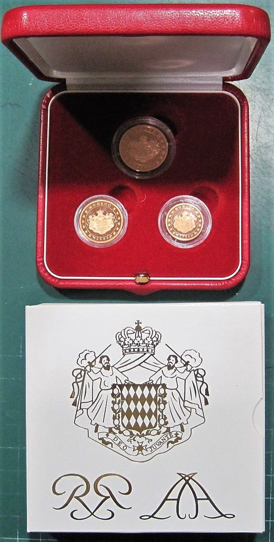 Mónaco - 2005 - Monedas Euros en cartera oficial - PROOF - Estuche 2005 (3 monedas)