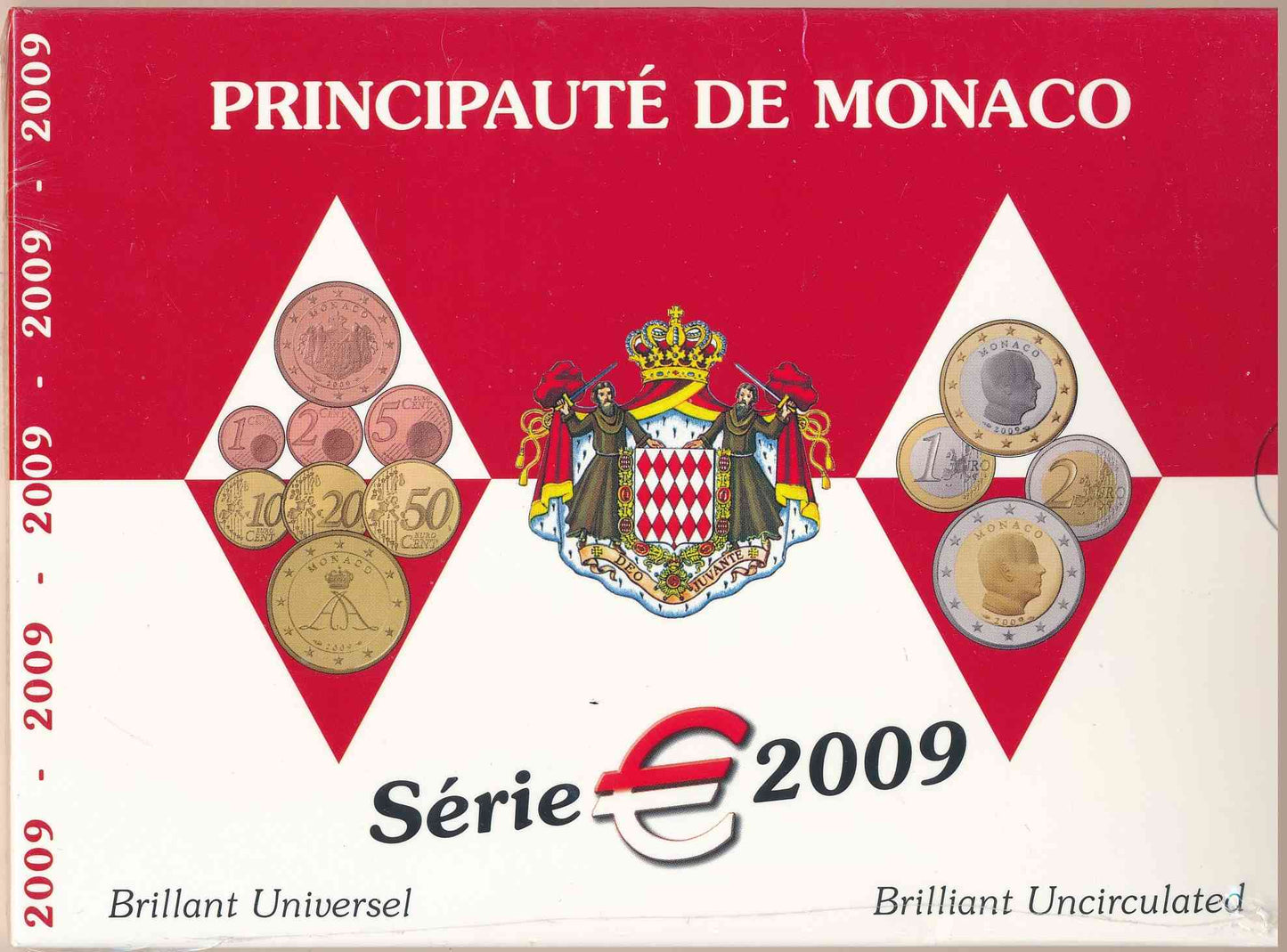 Mónaco - 2009 - Monedas Euros en cartera oficial - FDC / MS - Cartera año 2009 (8 monedas)