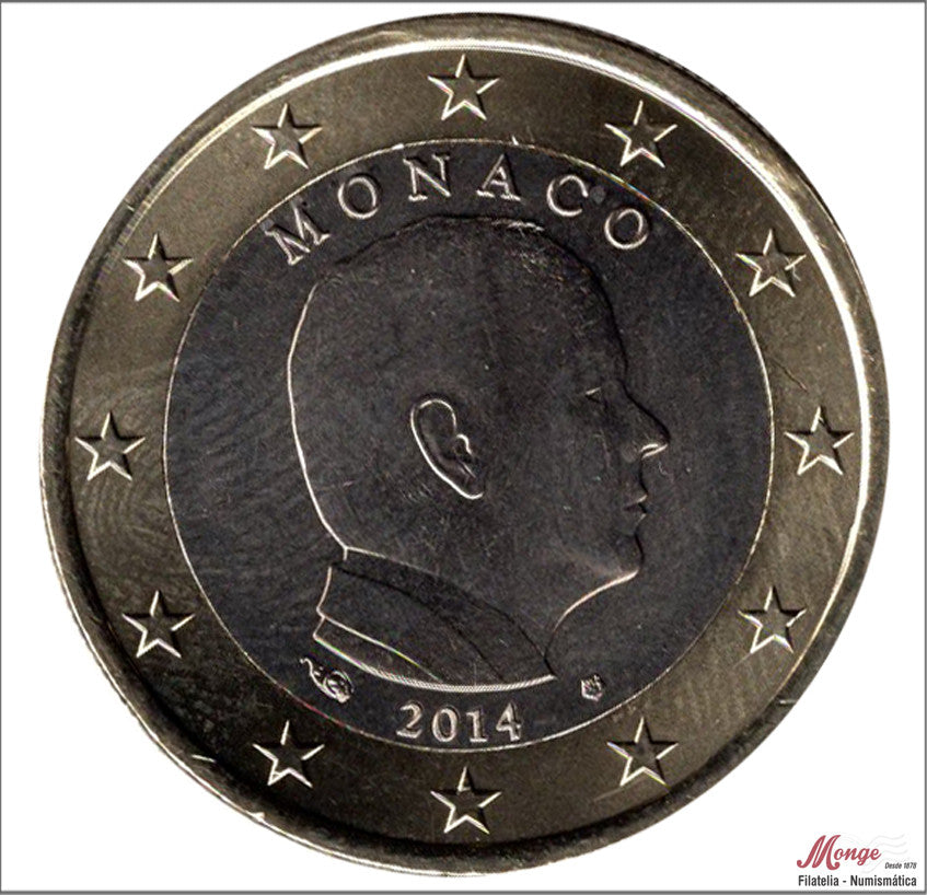 Mónaco - 2014 - Monedas Euros circulación - S/C / UNC - 1 € año 2014 / Alberto II