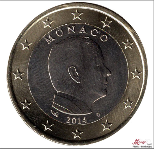 Mónaco - 2014 - Monedas Euros circulación - S/C / UNC - 1 € año 2014 / Alberto II