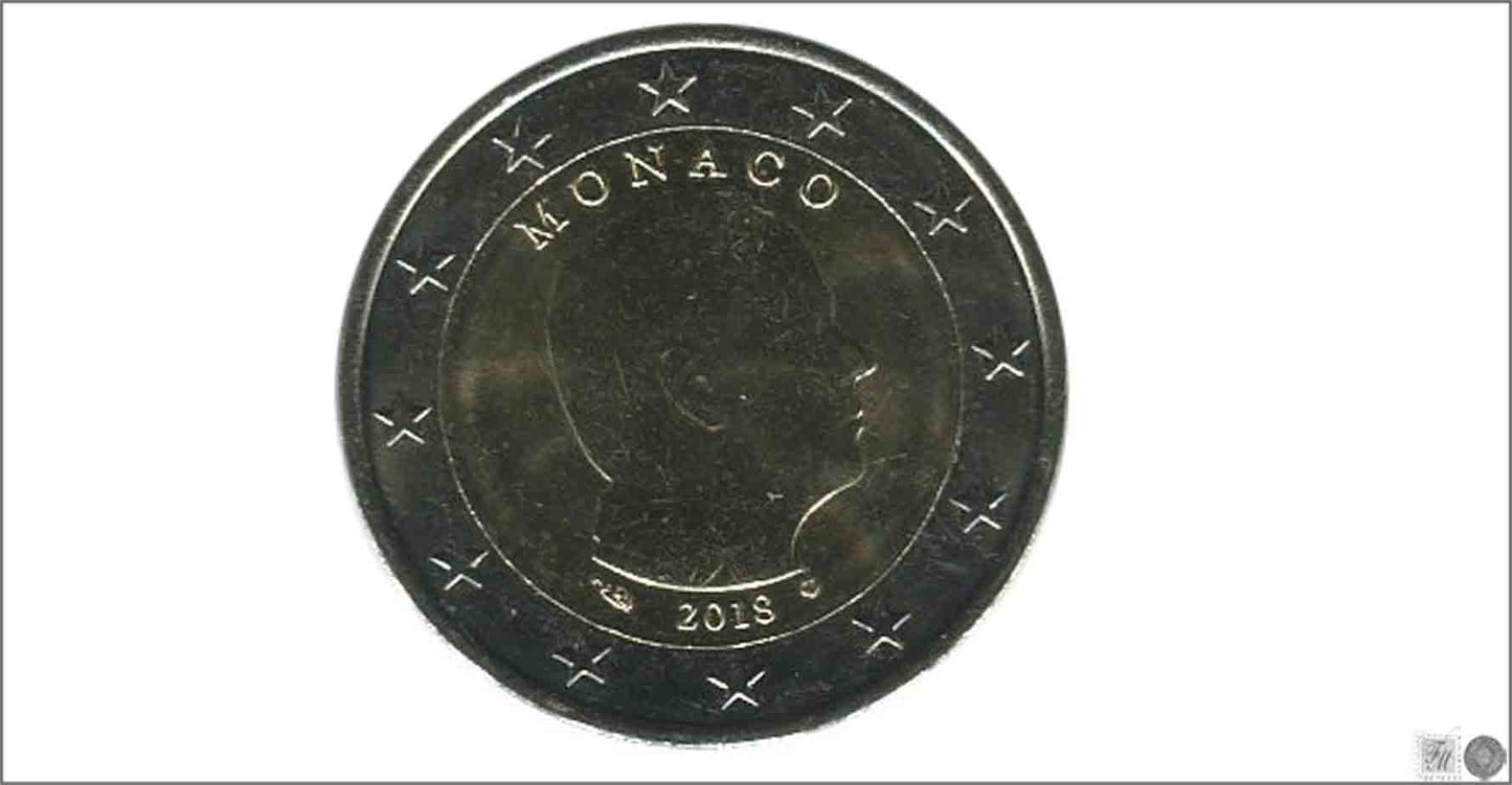 Mónaco - 2018 - Monedas Euros circulación - S/C / UNC - 2 € Año 2018 / Alberto II