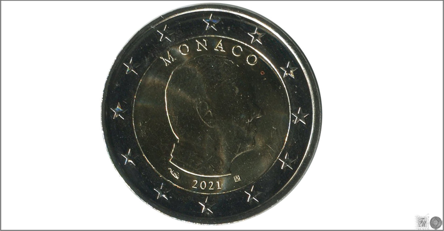 Mónaco - 2021 - Monedas Euros circulación - S/C / UNC - 2 € Año 2021 / Alberto II