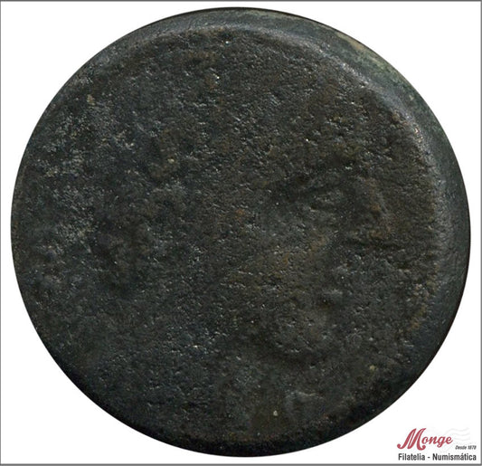 Mundo Antiguo - Iberica - Nº ACIP-2091 - BC / F - AS IKALSKUSKEN / A Cabeza viril a Drcha de poco arte detras delfin / R Jinete