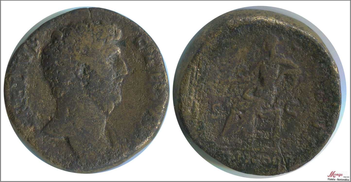 Mundo Antiguo - Imperio Romano - BC / F - Sestercio Aelio - A/ L AELIUS CAESAR - R/ CONCORD TR POT COS II SC / roma 137 DC