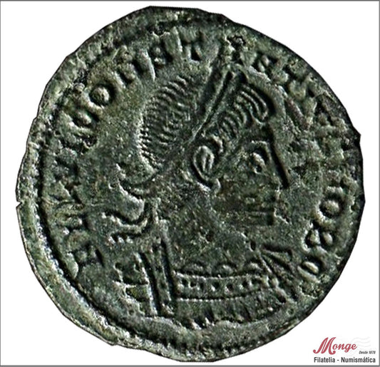 Mundo Antiguo - Imperio Romano - EBC- / XF- - Centenonial reducido / Constancio II cesar 324-337 DC - A/ FL IUL CONSTANTIUS NOB