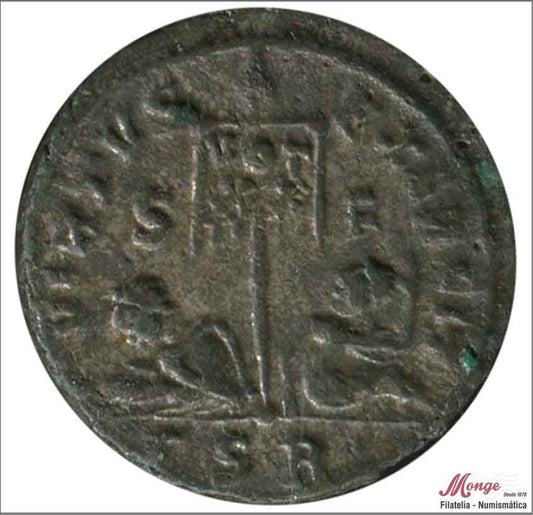 Mundo Antiguo - Imperio Romano - MBC+ / VF+ - Constantino II Cesar 317-337 DC - R/VIRTUS EXERCITUS SF SR - Roma 2 Oficina