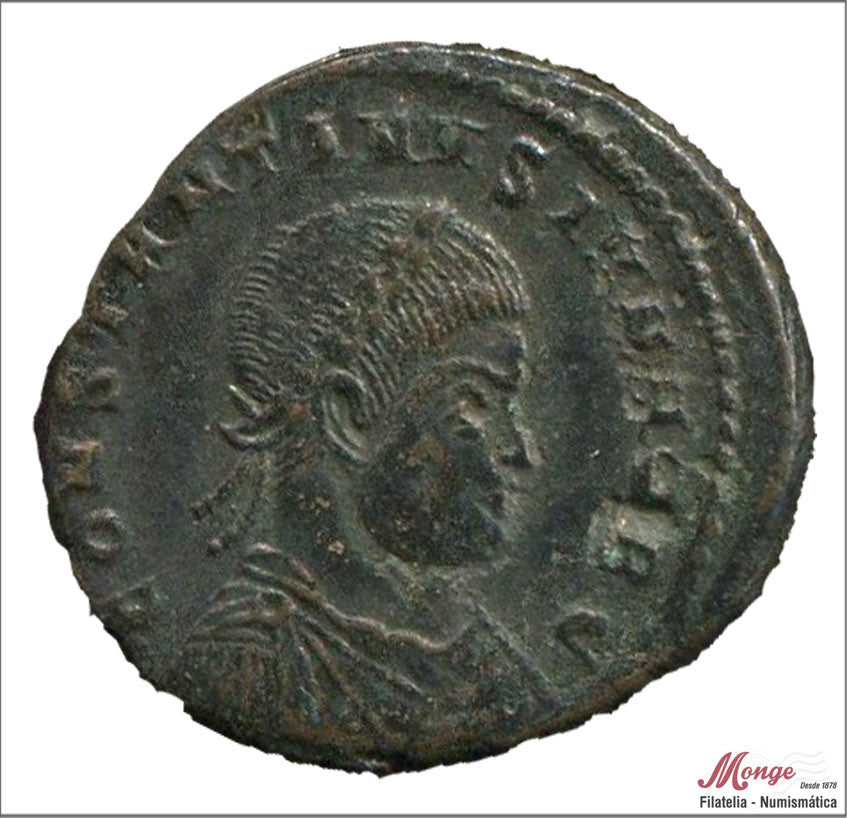 Mundo Antiguo - Imperio Romano - MBC+ / VF+ - Folis Reducido Constantino II - 317-337 R/ CAESARUM NOSTRARUM ST - Tria 2ª Oficina