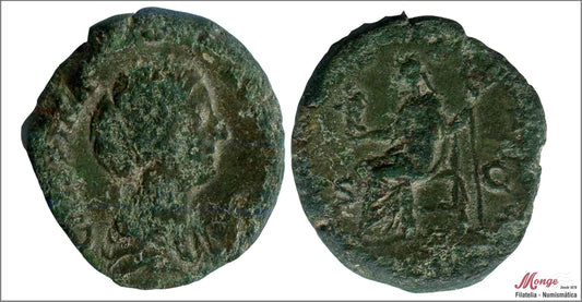 Mundo Antiguo - Imperio Romano - Nº RIC-686 - RC / VG - AS. Crispina 182-187 dc - R/ VENUS FELIX - Venus Sentada con Victoria y