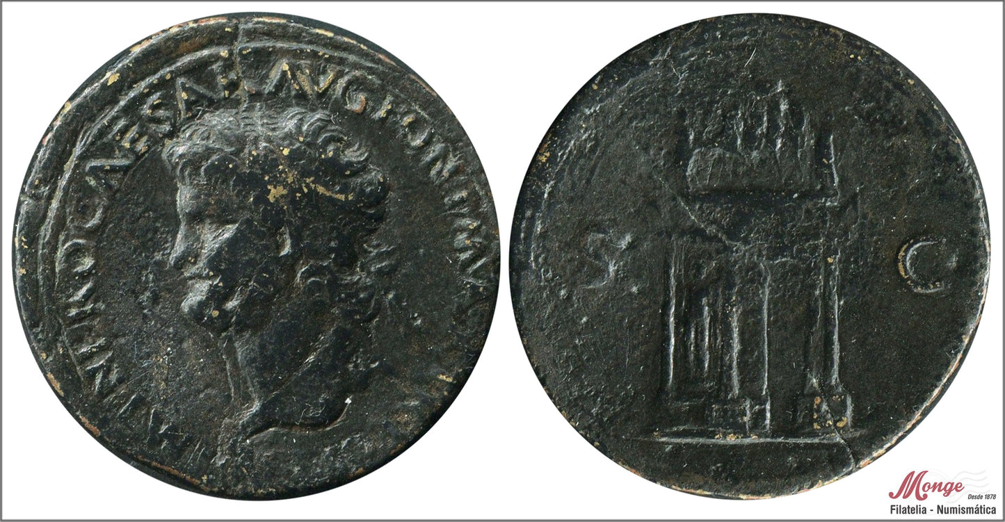 Mundo Antiguo - Imperio Romano - Nº S-01962 - BC+ / F+ - Sestercio. Neron 54-68 DC - R/ ARCO TRIUNFAL / Roma 64 dc / 34mm y 26,