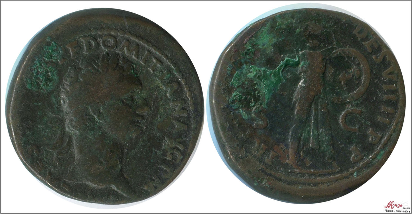 Mundo Antiguo - Imperio Romano - Nº S-02778 - MBC - / VF- - Sestercio. Domiciano - R/ TR P COS VIII PP SC / Minerva con javalina