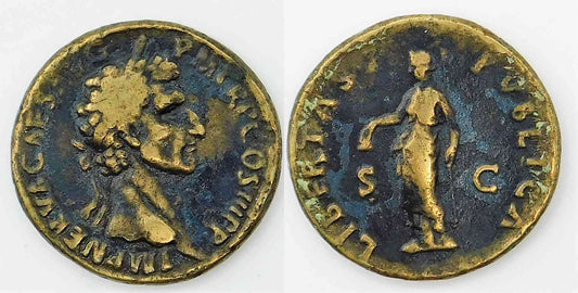 Mundo Antiguo - Imperio Romano - Nº S-03050 - MBC - / VF- - Sestercio. Nerva 96-98 dc - R/ LIBERTAS PUBLICA SC / Roma de Enero a