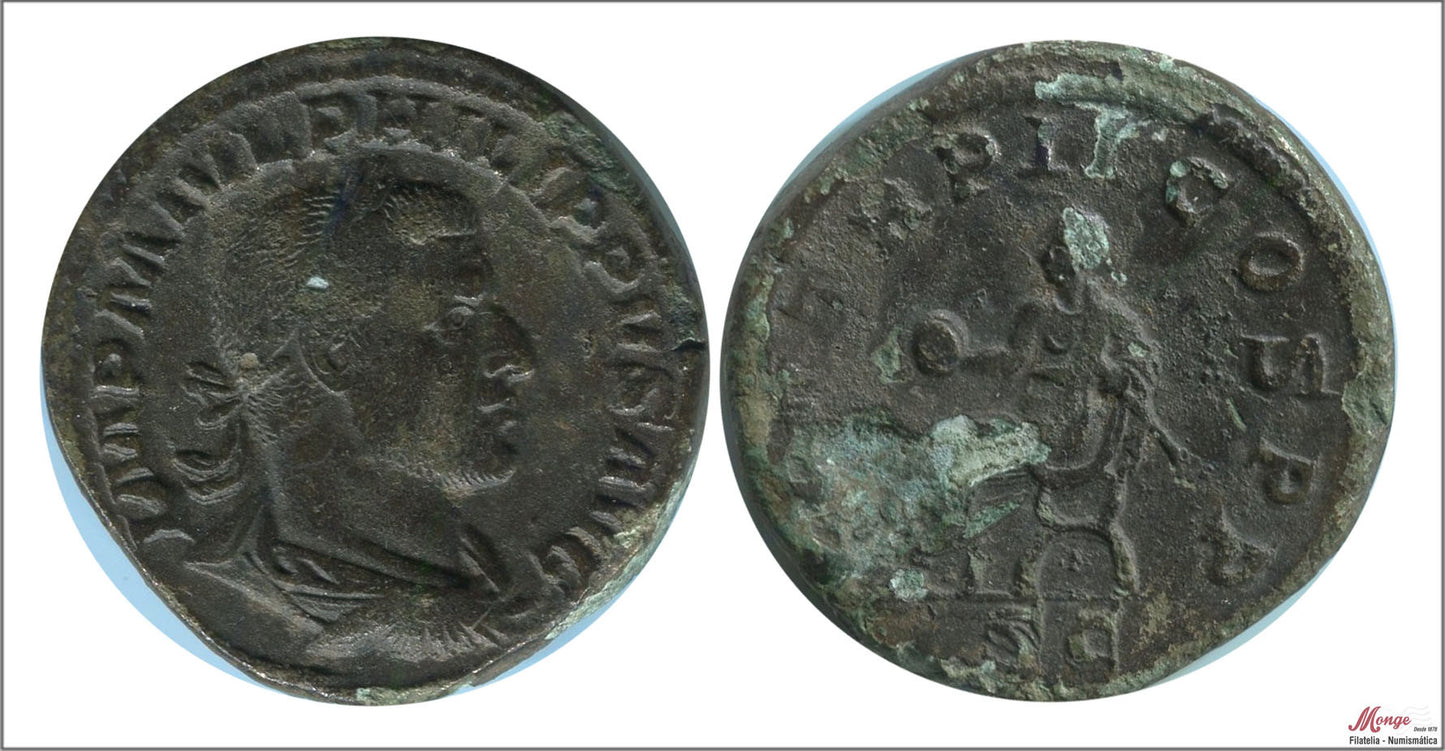 Mundo Antiguo - Imperio Romano - Nº S-09003 - MBC / VF - Sestercio. Philippus I - 244-249 DC - R/ PM TRP II COS PP / Roma 245 DC