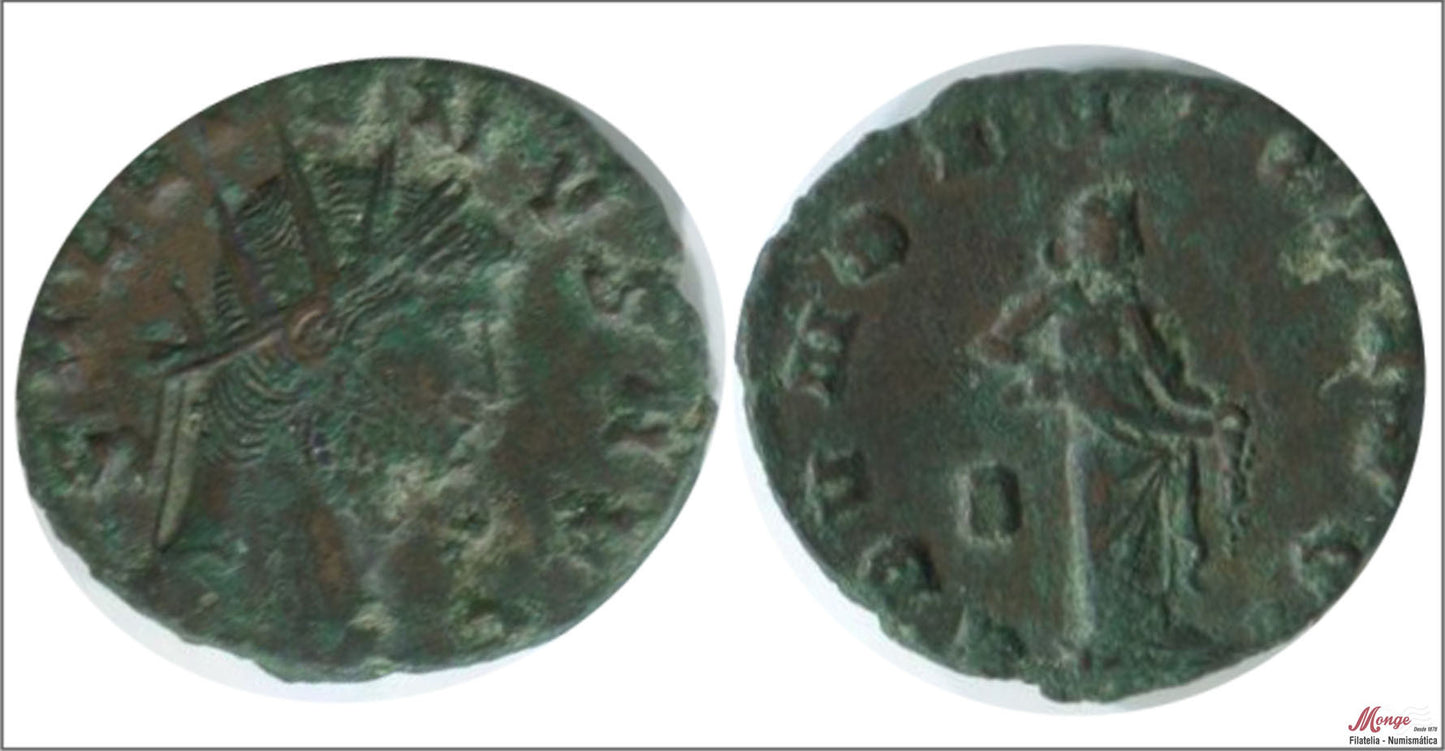 Mundo Antiguo - Imperio Romano - Nº S-10164 - Muy Buena conservación - MBC / VF - Antoniano Galieno 253-268 DC - R/ ABUNDATIA AU