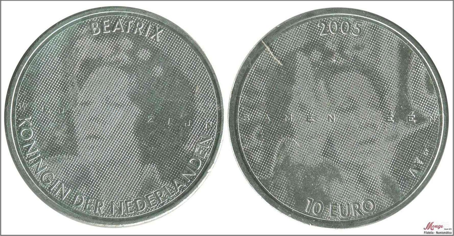 Paises Bajos - 2005 - Monedas euros en plata - S/C / UNC - 10 € año 2005 Beatrix