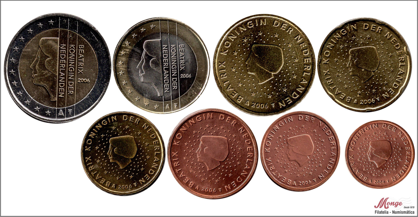 Paises Bajos - 2006 - Monedas Euros circulación - S/C / UNC - Año 2006 (8 monedas)