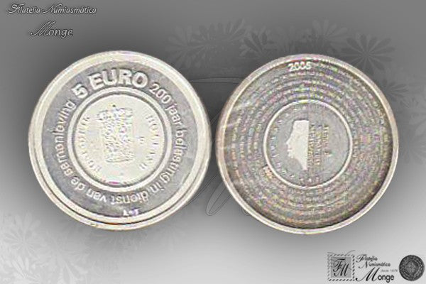 Paises Bajos - 2006 - Monedas euros en plata - FDC / MS - 5 € año 2006 / 200 Aniv.Belastingdienst