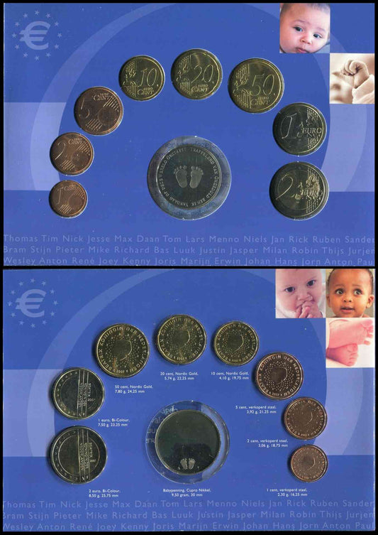 Paises Bajos - 2007 - Monedas Euros en cartera oficial - FDC / MS - Cartera 2007 (8monedas+ jeton)