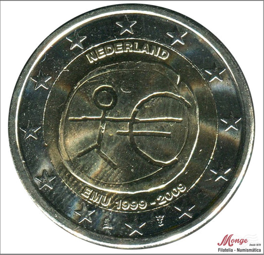 Paises Bajos - 2009 - Monedas Euros circulación - S/C / UNC - 2 € Año 2009 / 10 Aniv. euro