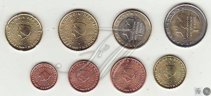 Paises Bajos - 2010 - Monedas Euros circulación - S/C / UNC - Año 2010 (8 monedas)