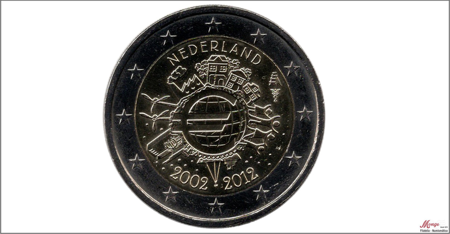 Paises Bajos - 2012 - Monedas Euros circulación - S/C / UNC - 2 € año 2012 / 10 Aniversario €