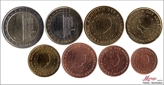 Paises Bajos - 2012 - Monedas Euros circulación - S/C / UNC - Año 2012 (8 monedas)