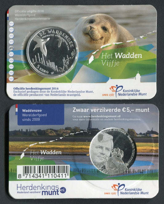 Paises Bajos - 2016 - Monedas Euros circulación - S/C / UNC - 5 € año 2016 / 1ª / De Waddenzee