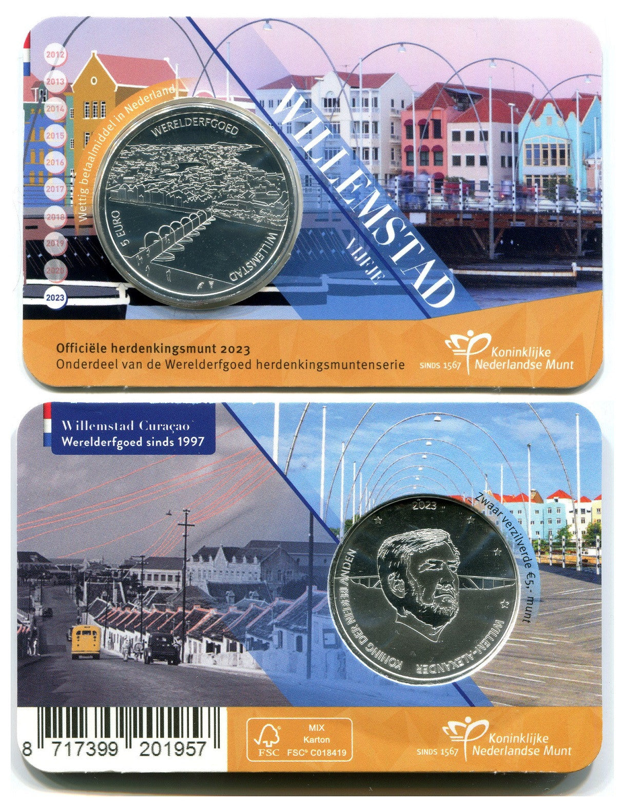 Paises Bajos - 2023 - Monedas Euros circulación - S/C / UNC - 5 € año 2023 / Werelderfgoed - Willemstad