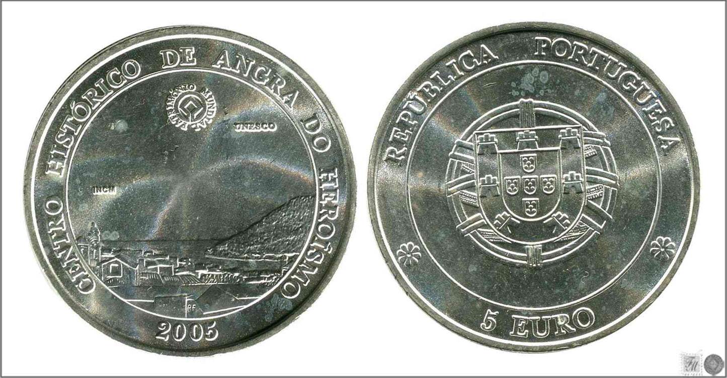 Portugal - 2005 - Monedas euros en plata - S/C / UNC - 5 € año 2005 Angra