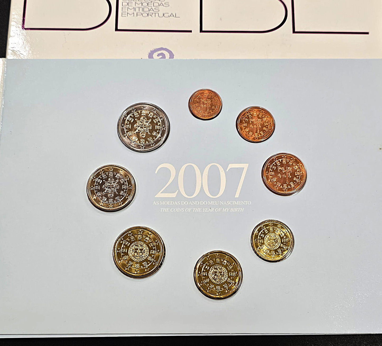 Portugal - 2007 - Monedas Euros en cartera oficial - FDC / MS - Cartera 2007 (8 monedas) BEBE